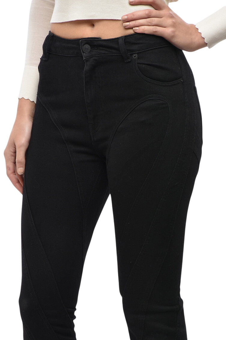 Black Bootcut Mid Rise Jeans 3