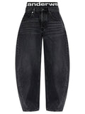 Grey Oversized Mid Rise Jeans 1