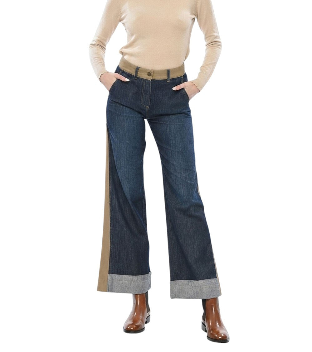 Blue Flared High Rise Jeans 1