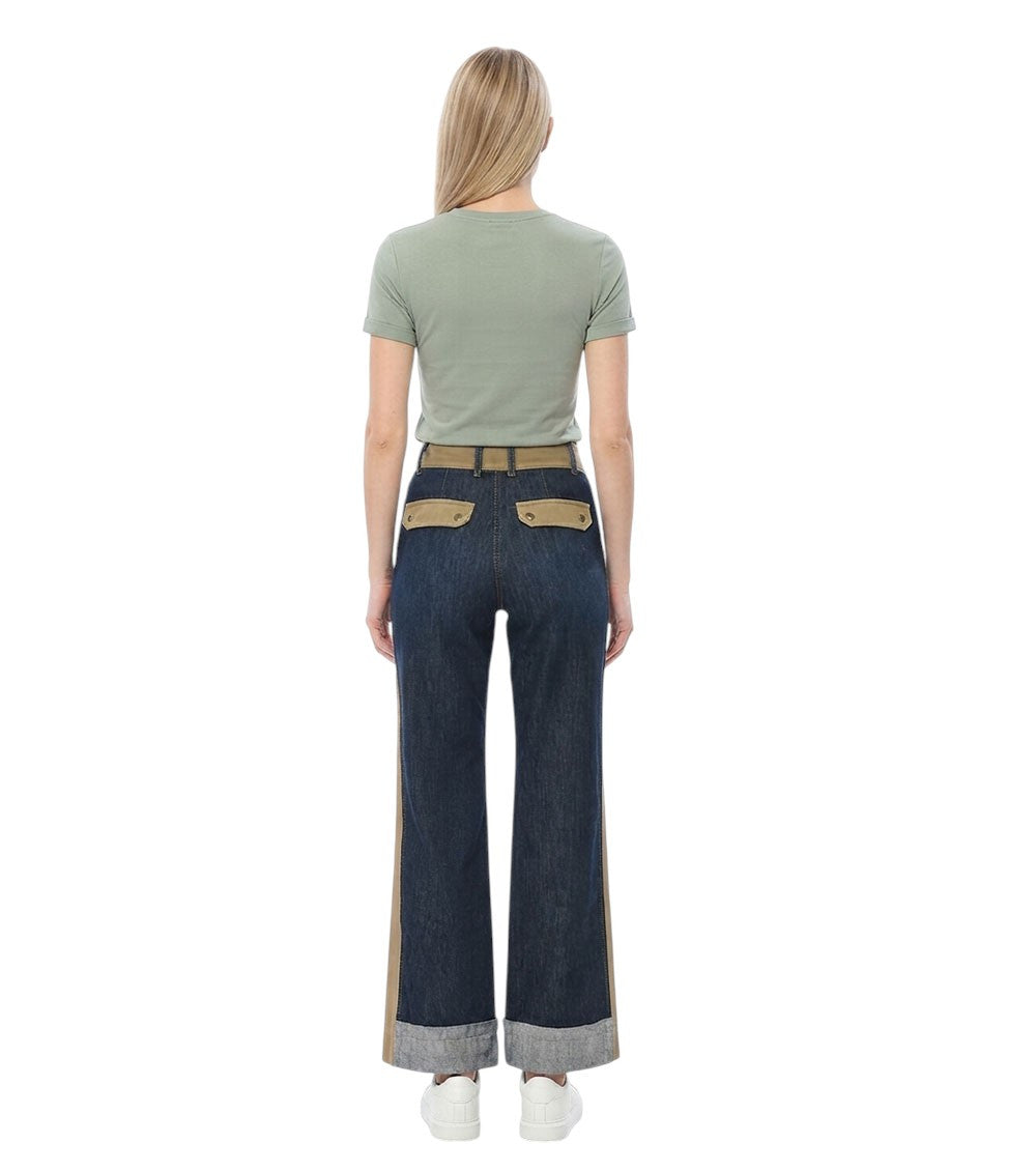 Blue Flared High Rise Jeans 2