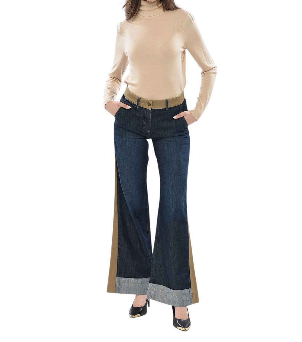 Blue Flared High Rise Jeans 3