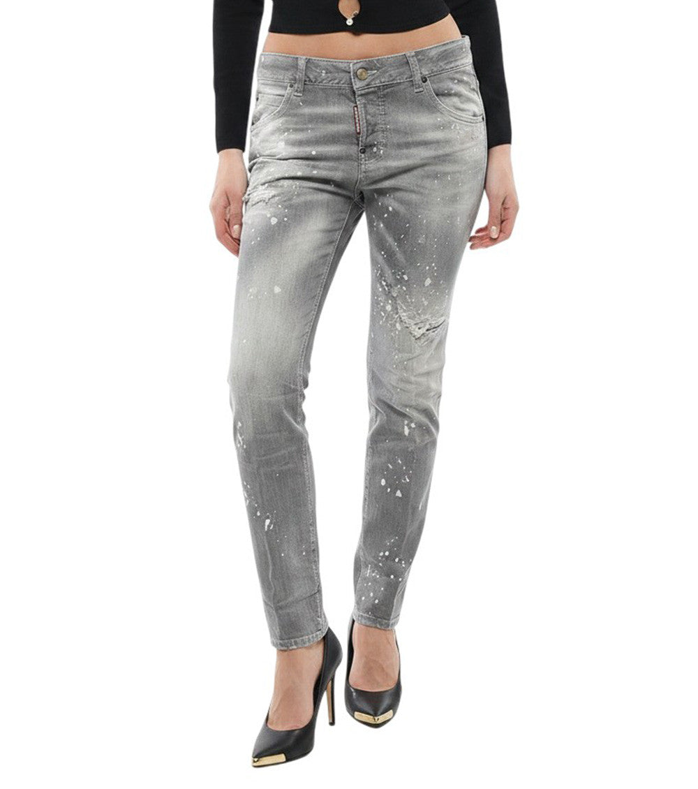 Grey Skinny Low Rise Jeans 1
