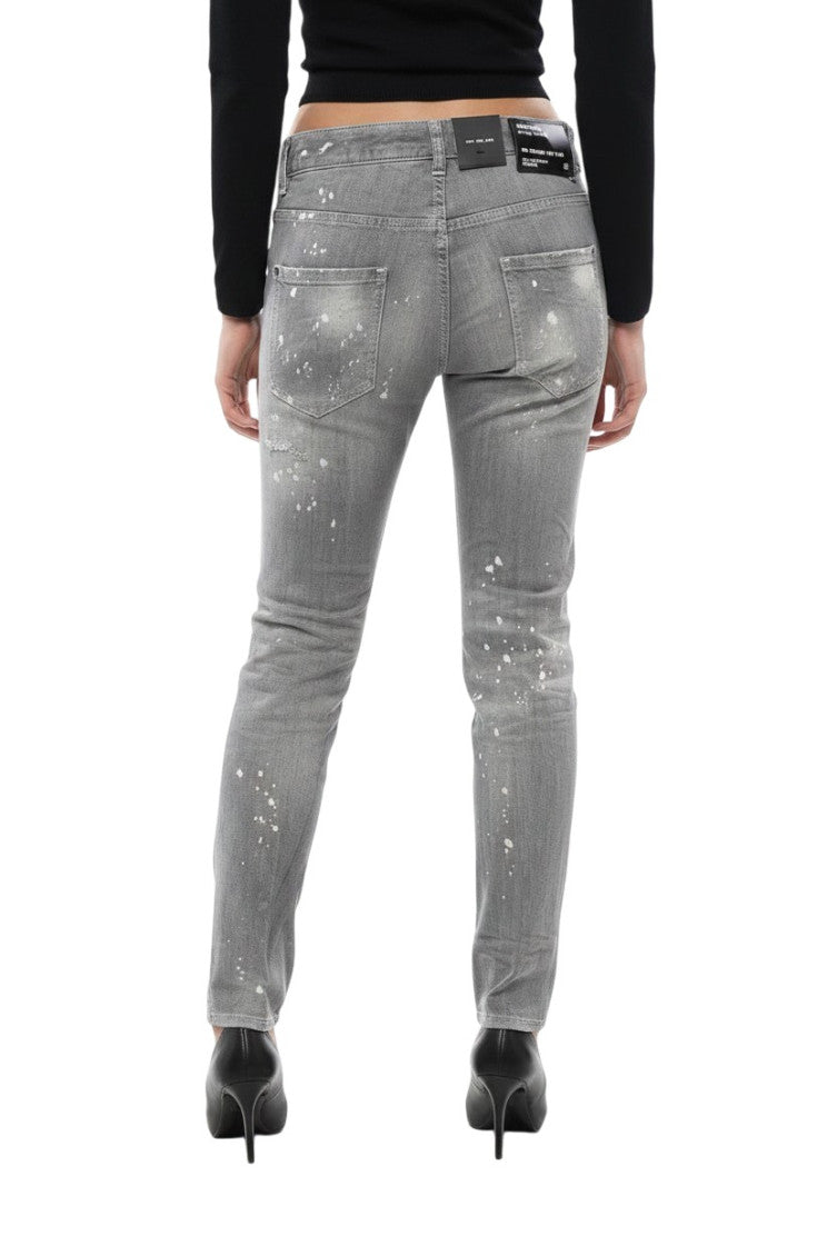 Grey Skinny Low Rise Jeans 2