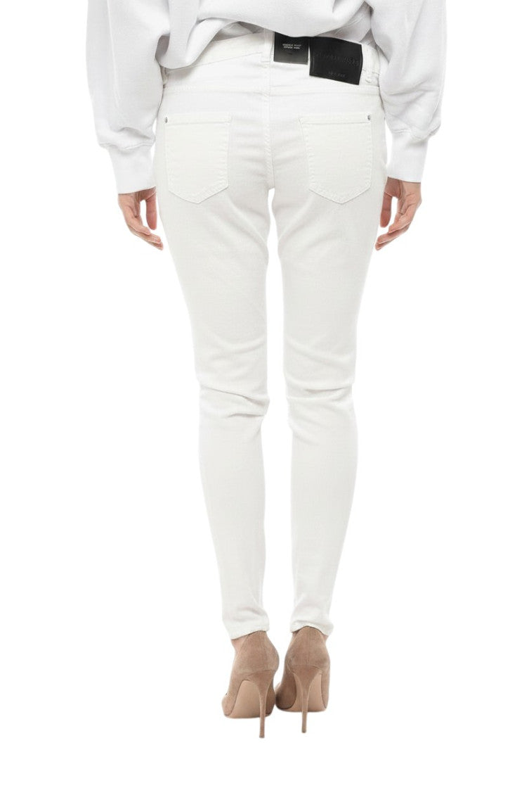 White Skinny Mid Rise Jeans 2