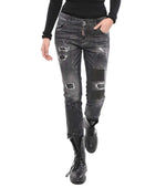 Grey Skinny Mid Rise Jeans 1