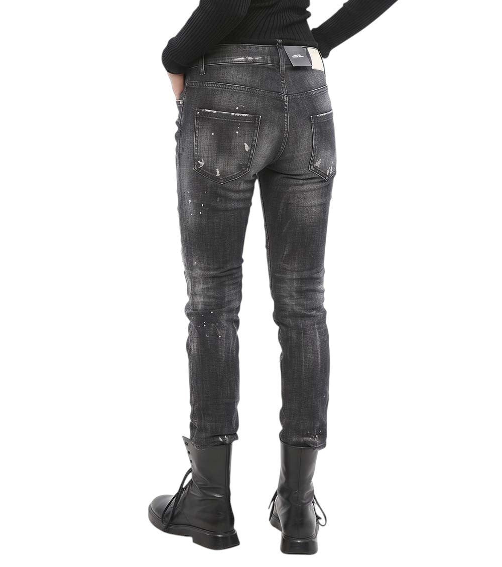 Grey Skinny Mid Rise Jeans 2