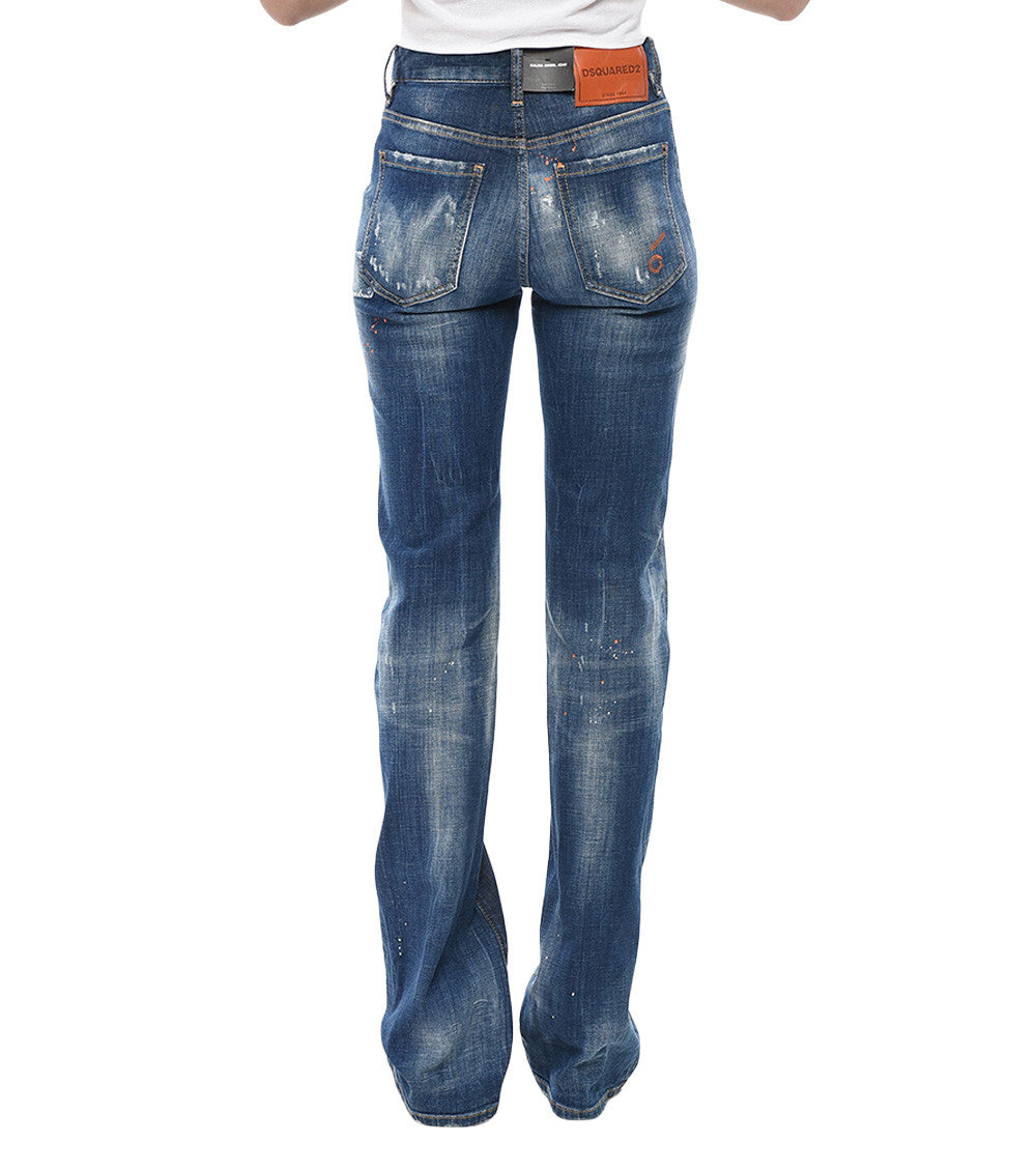 Blue Straight High Rise Jeans 2