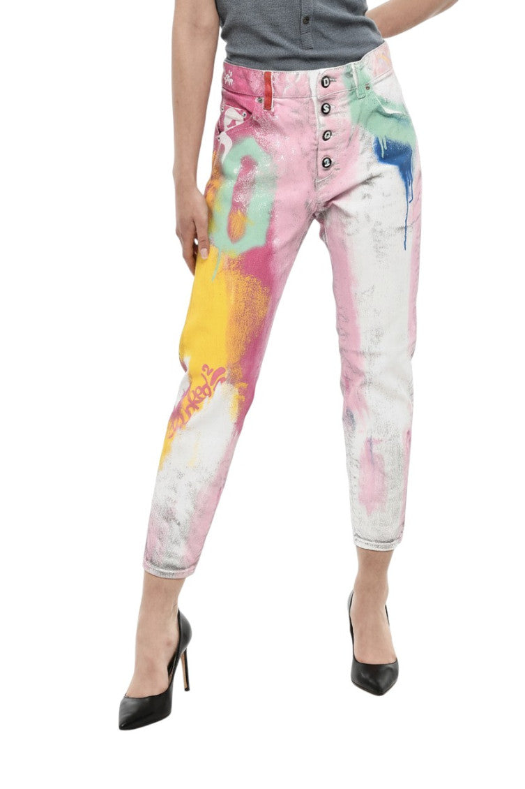 Multicolor Straight High Rise Jeans 1