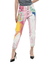 Multicolor Straight High Rise Jeans 1