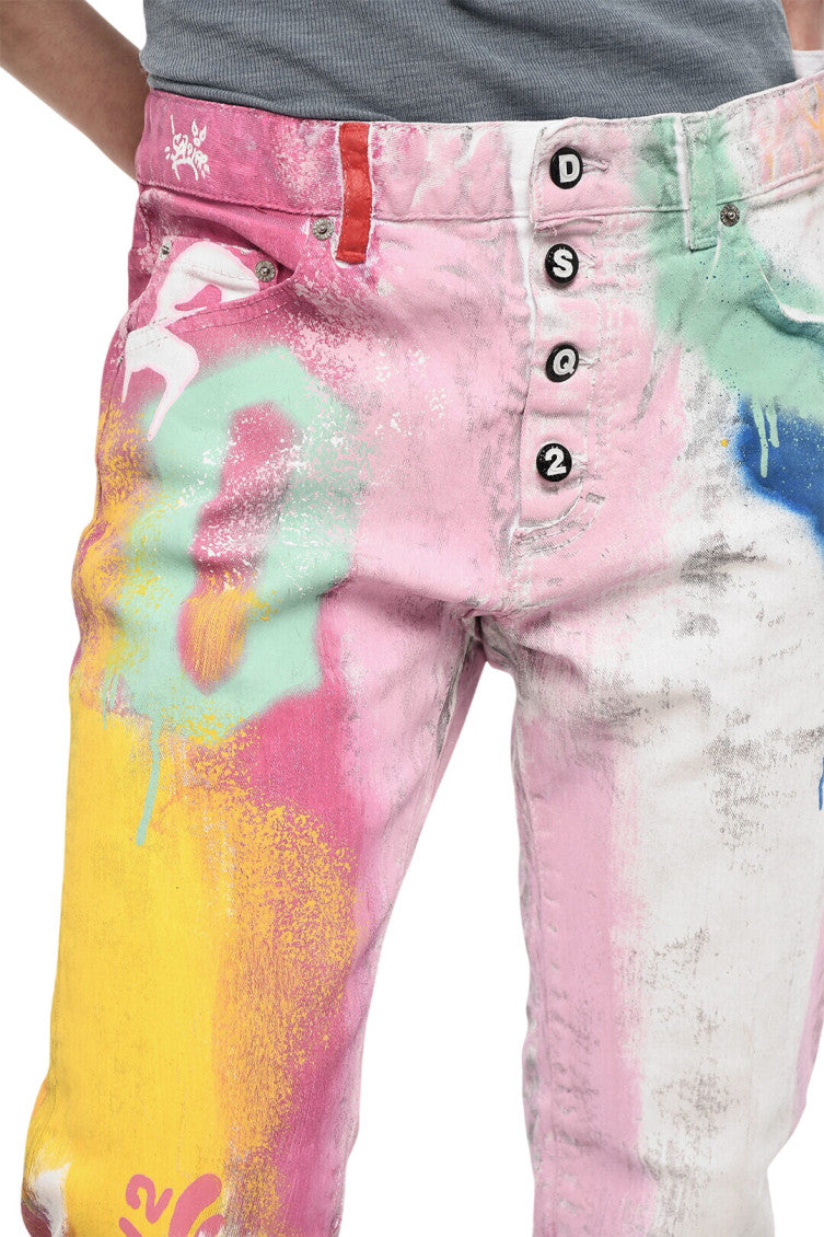 Multicolor Straight High Rise Jeans 3