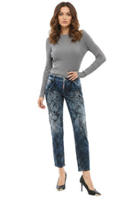 Blue Straight Mid Rise Jeans 1