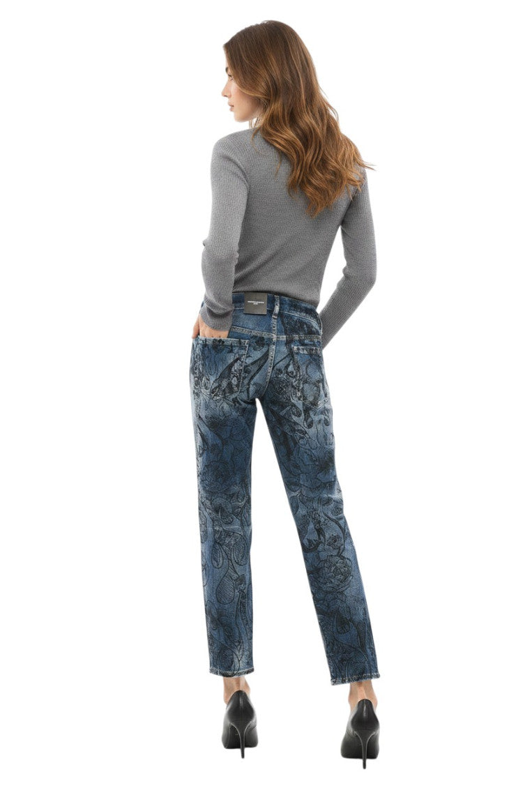Blue Straight Mid Rise Jeans 2