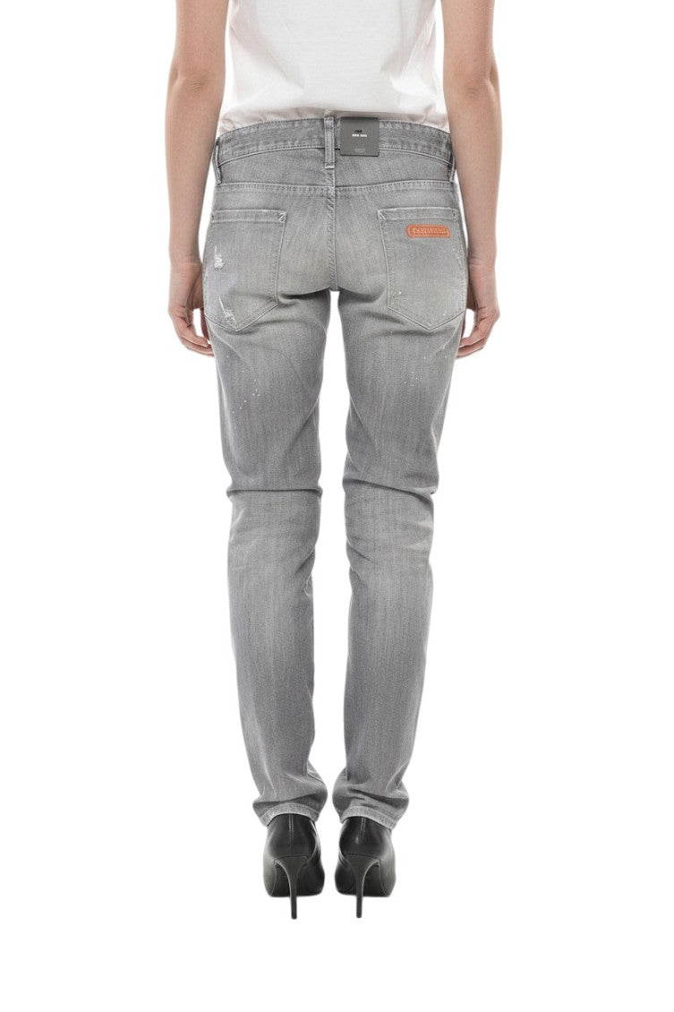 Grey Slim Mid Rise Jeans 2