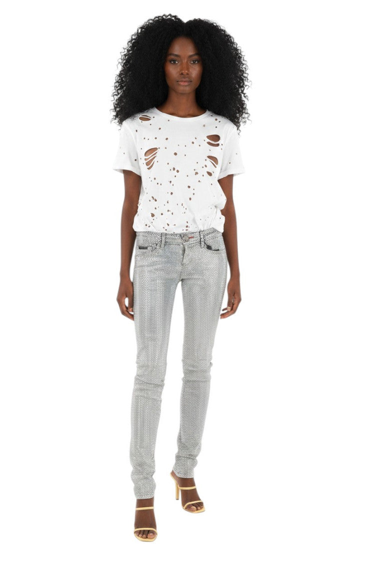 Grey Slim Mid Rise Jeans 1