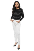White Slim Low Rise Jeans 1