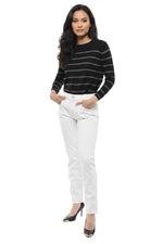 White Slim Low Rise Jeans 1