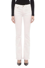 White Bootcut Mid Rise Jeans 1