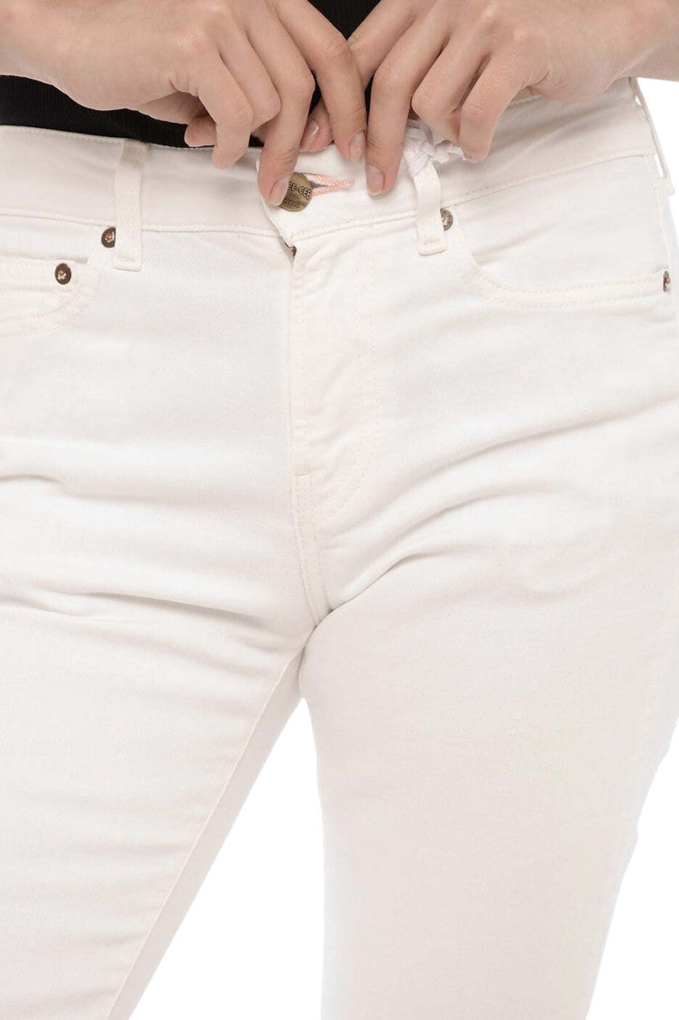 White Bootcut Mid Rise Jeans 3