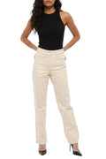 Beige Straight High Rise Jeans 1