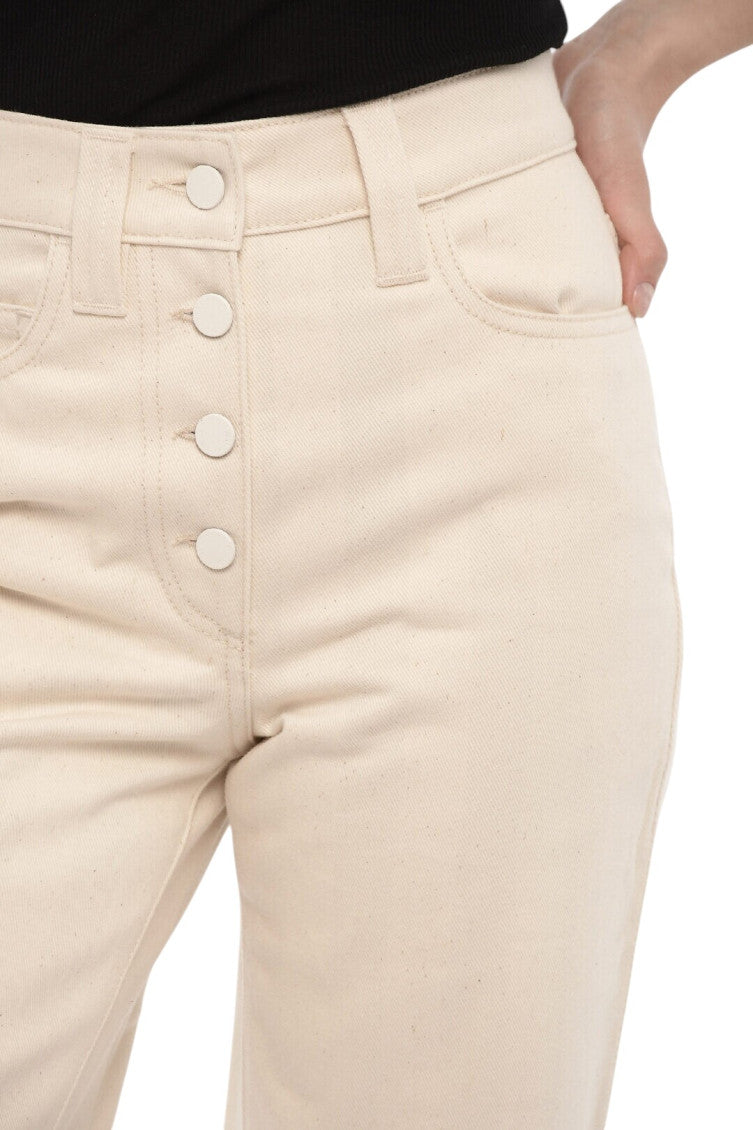 Beige Straight High Rise Jeans 3