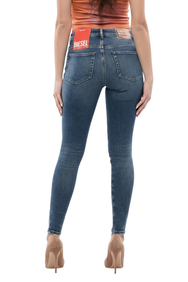 Blue Skinny Mid Rise Jeans 2