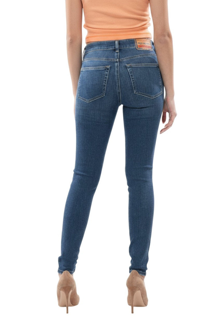 Blue Skinny Mid Rise Jeans 2