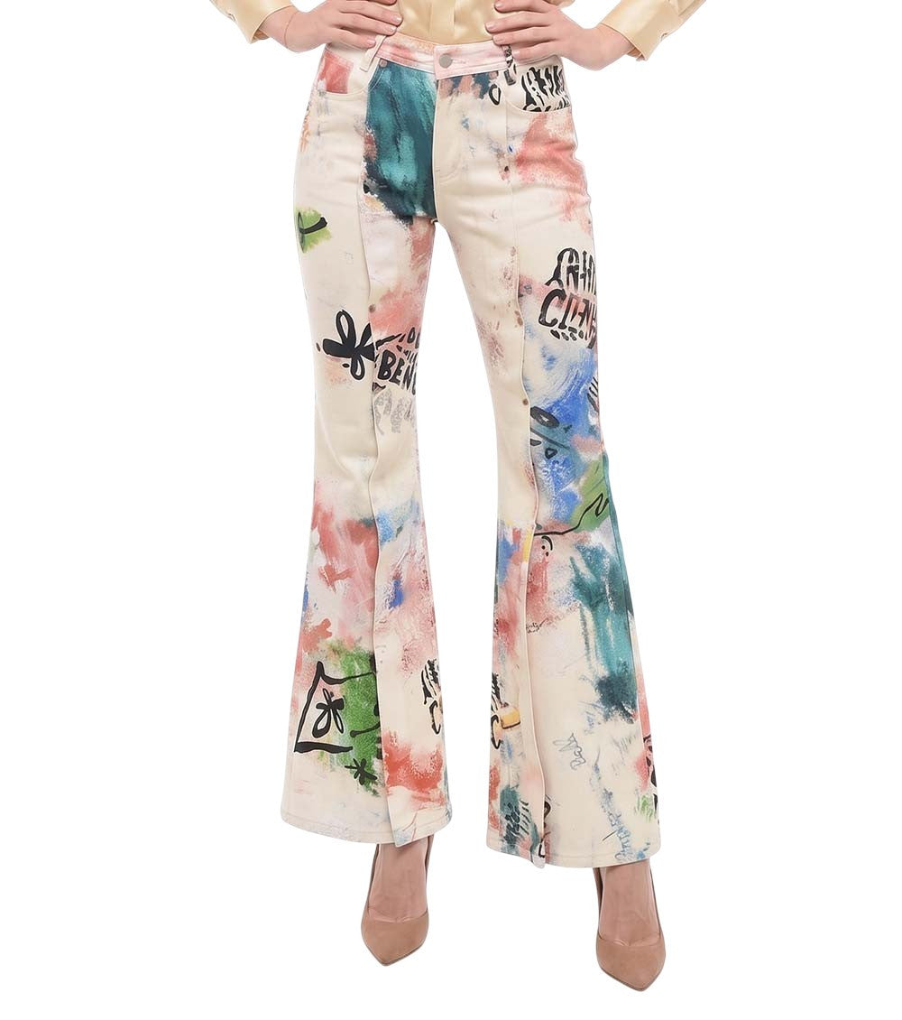Multicolor Bootcut Mid Rise Jeans 1