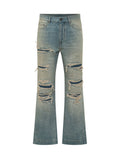 Blue Bootcut Distressed Jeans 1