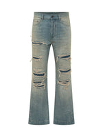 Blue Bootcut Distressed Jeans 1