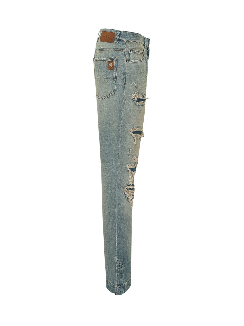 Blue Bootcut Distressed Jeans 3