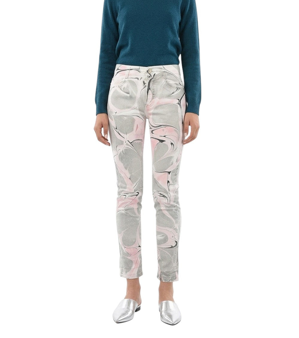 Pink Slim Mid Rise Jeans 1