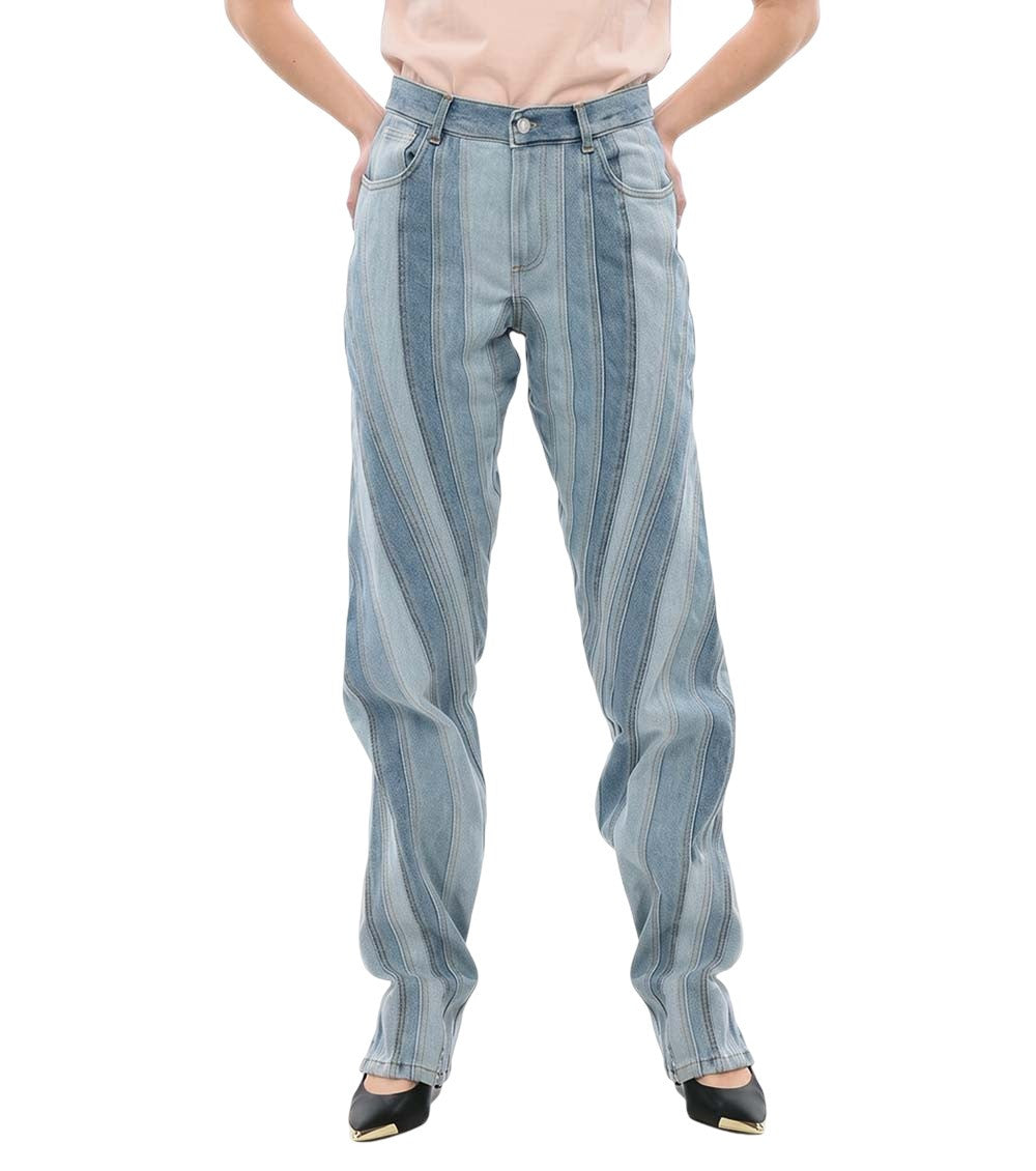 Sky Blue Straight Mid Rise Jeans 2