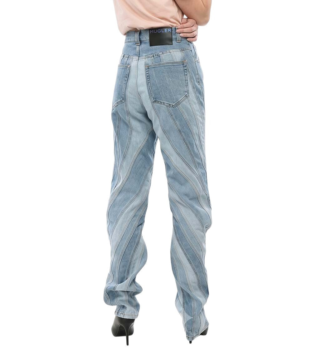 Sky Blue Straight Mid Rise Jeans 3