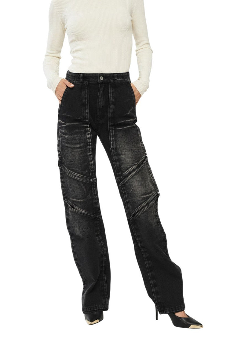 Black Straight High Rise Jeans 3