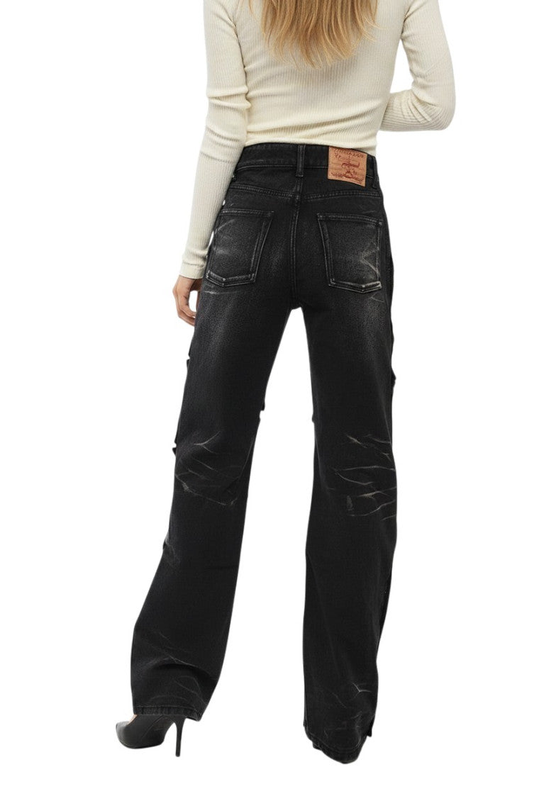 Black Straight High Rise Jeans 4