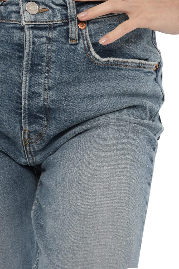 Blue Straight High Rise Jeans 3