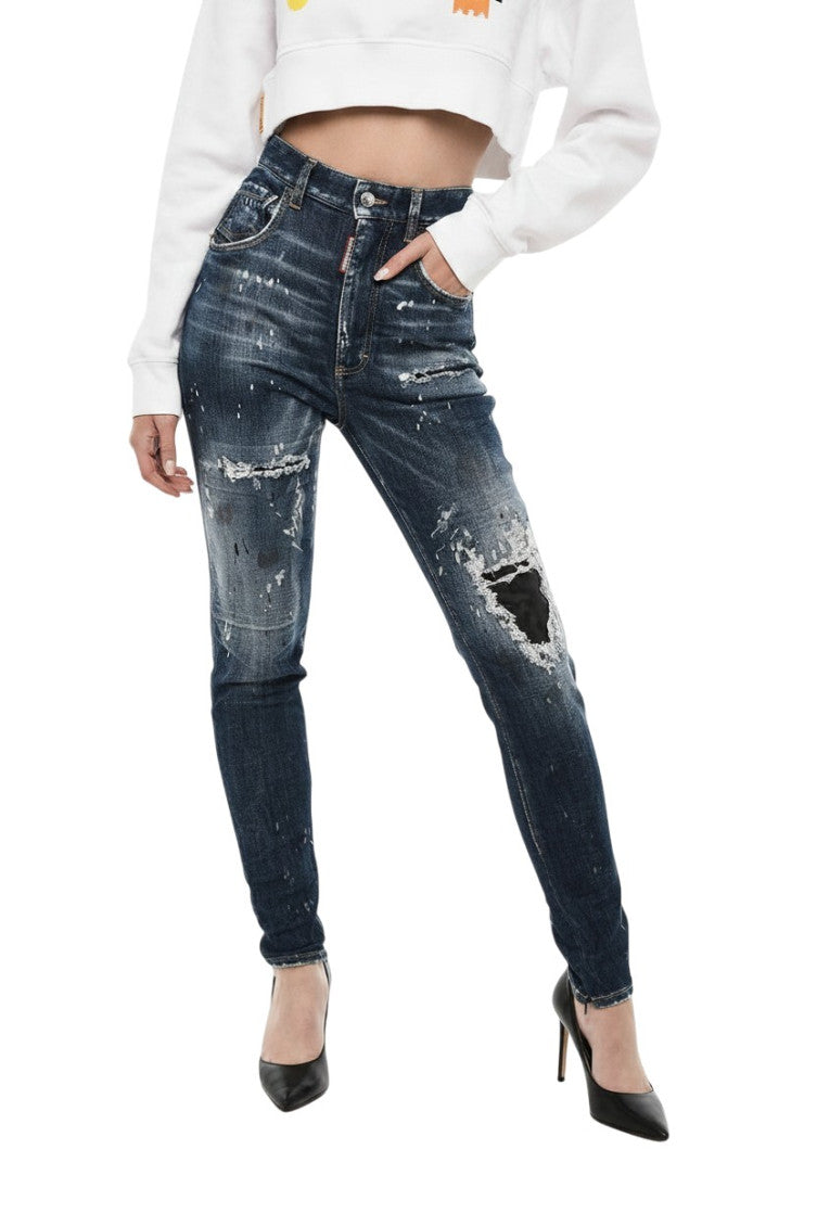 Blue Skinny High Rise Jeans 1