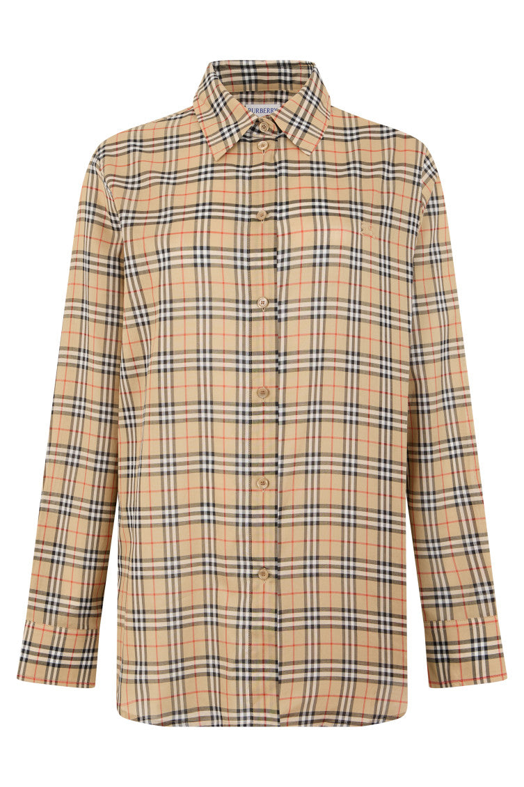 Beige Regular Check Shirt 1