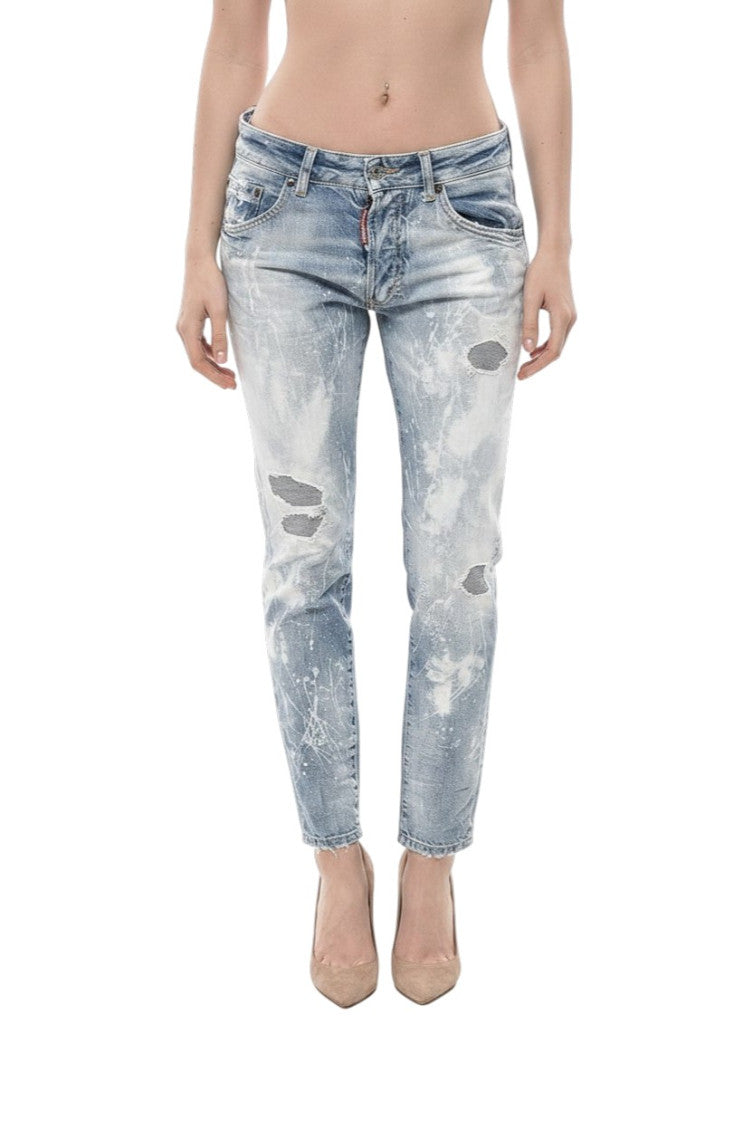 Blue Skinny Low Rise Jeans 1
