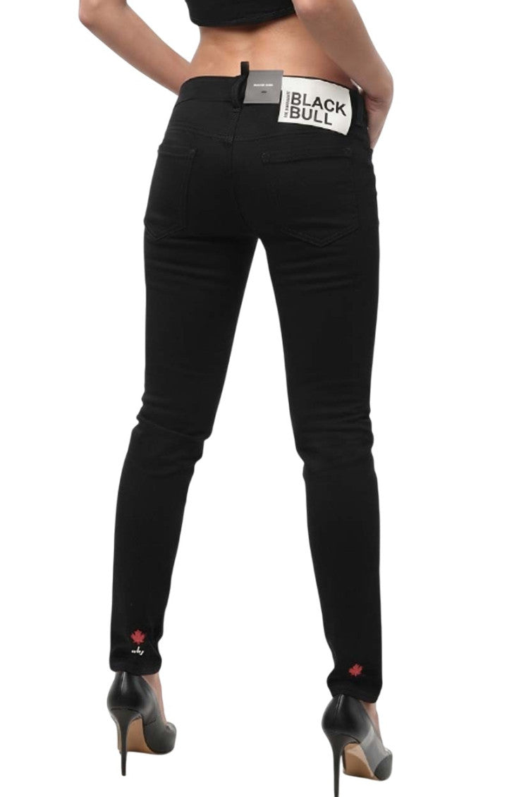 Black Skinny Mid Rise Jeans 2