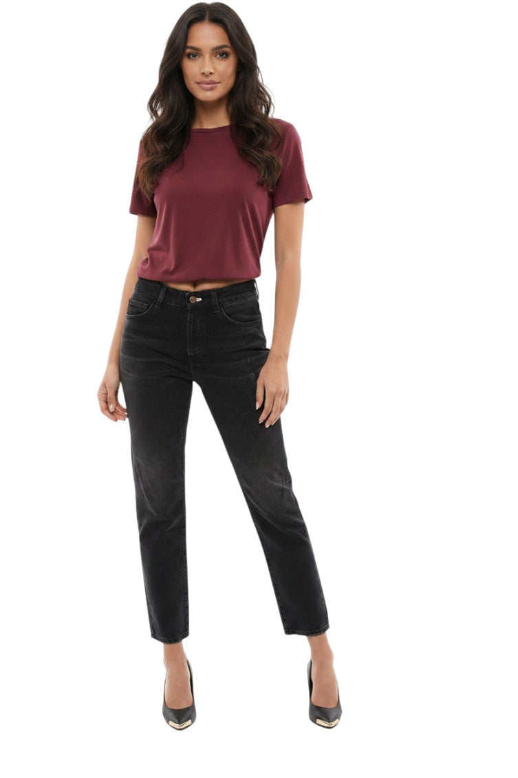 Black Straight High Rise Jeans 1