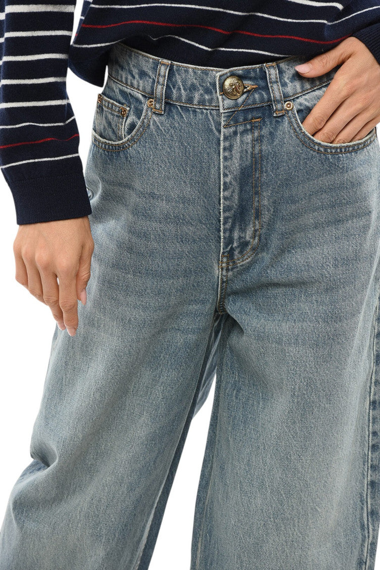 Blue Relaxed High Rise Jeans 3
