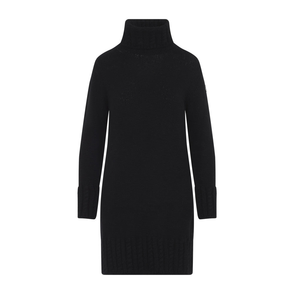 Black Knitted Turtle Neck Mini Dress 1