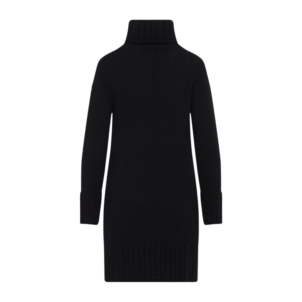 Black Knitted Turtle Neck Mini Dress 2