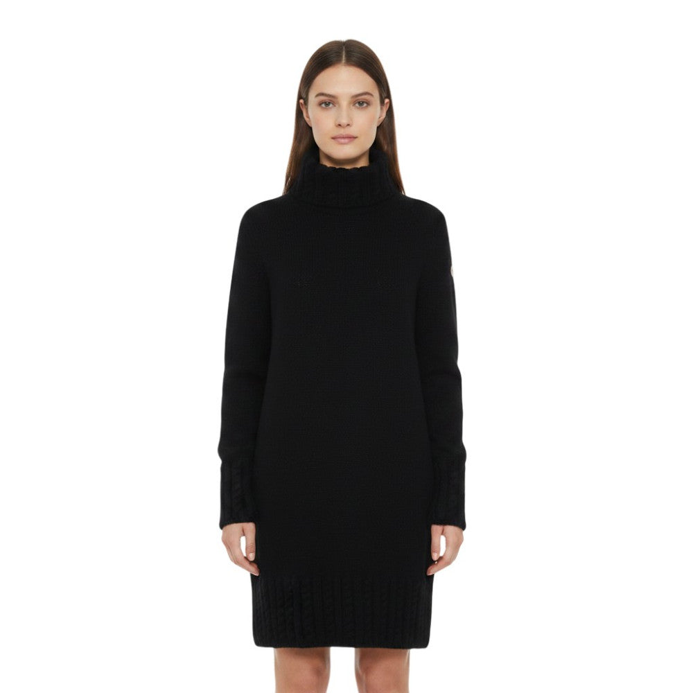 Black Knitted Turtle Neck Mini Dress 3