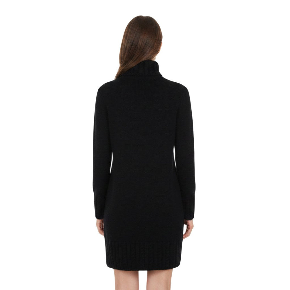 Black Knitted Turtle Neck Mini Dress 4