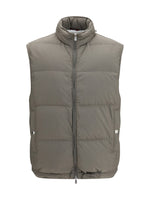 Grey Quilted Sleeveless Jacket 1
