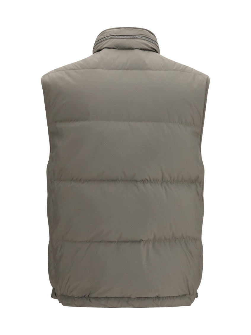 Grey Quilted Sleeveless Jacket 2