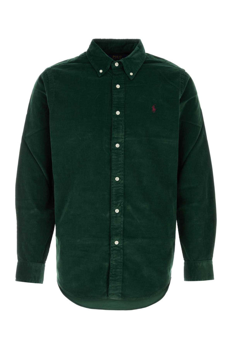Green Regular Corduroy Shirt 1