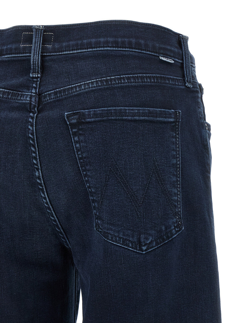 Blue Straight Mid Rise Jeans 4